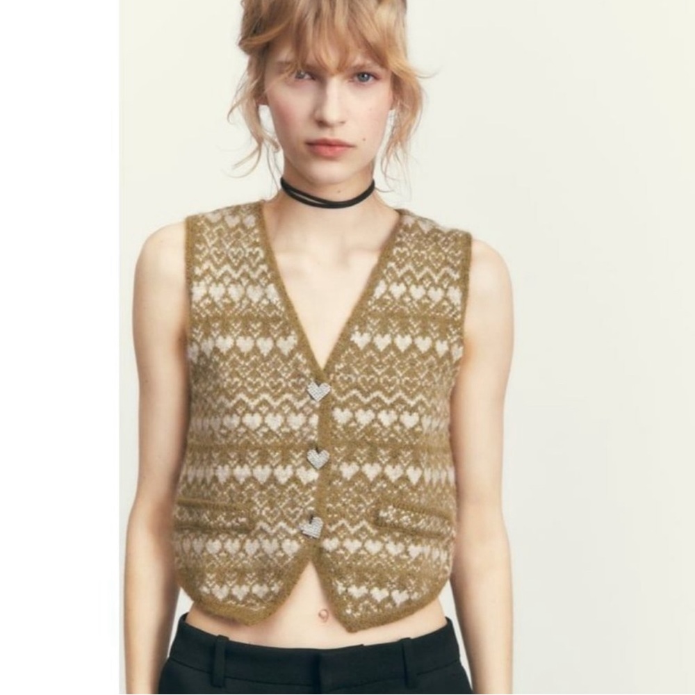 ZARA Womens Jacquard Vest